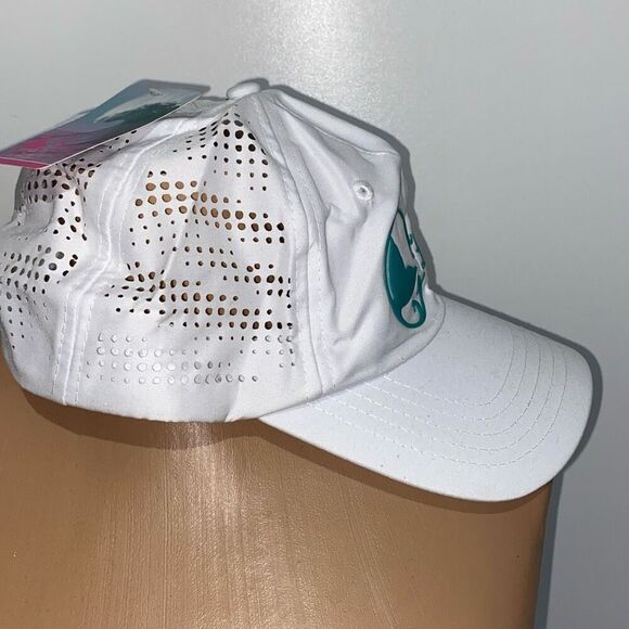 Reel Legends Women's White Perforated Snapback Baseball Cap Hat One Size NWT - Picture 7 of 10